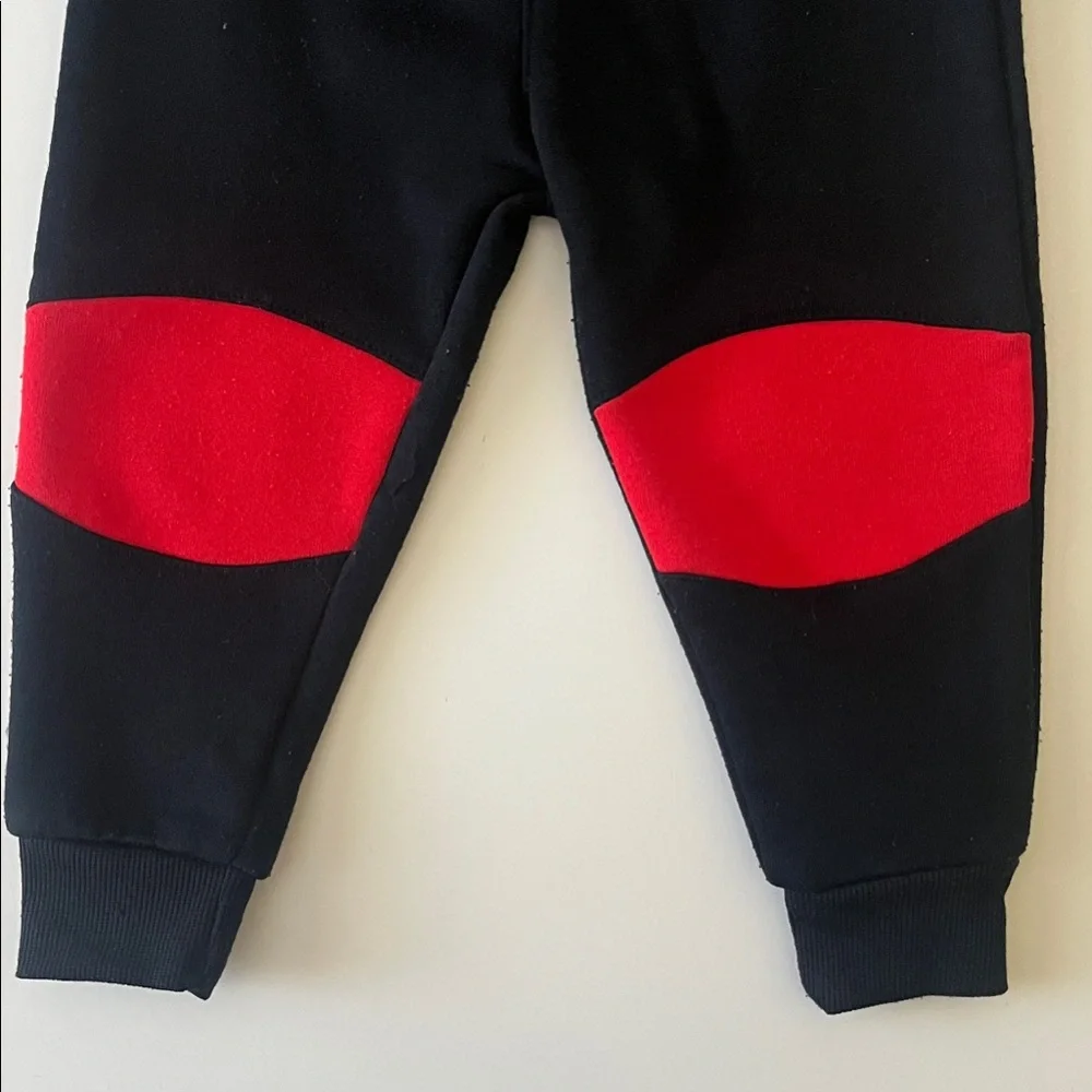 Disney 2T Red Mickey Mouse Pullover with Black and Red Joggers EUC